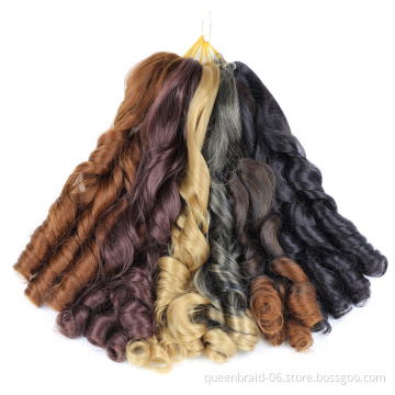 20" Spiral Curls Synthetic Hair Bundles Loose Wave Braiding Hair Crochet Braids Blonde Freetress Wavy Hair Extension